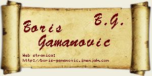 Boris Gamanović vizit kartica